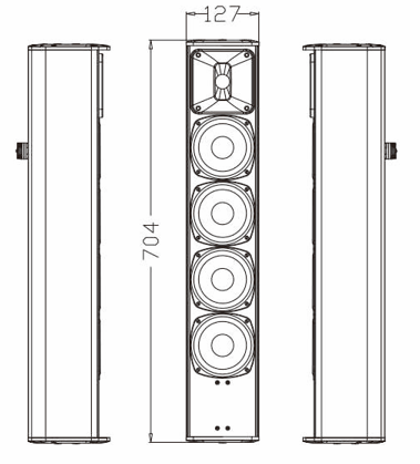 IP56 CL4025BT/CL4025WT 4x4" Column Speaker,with 100V Transformer