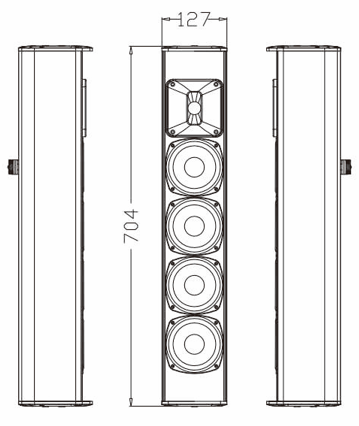 IP56 CL4025B/CL4025W 4x4" Column Speaker