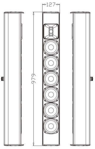 IP56 CL4027B/CL4027W 6x4" Column Speaker